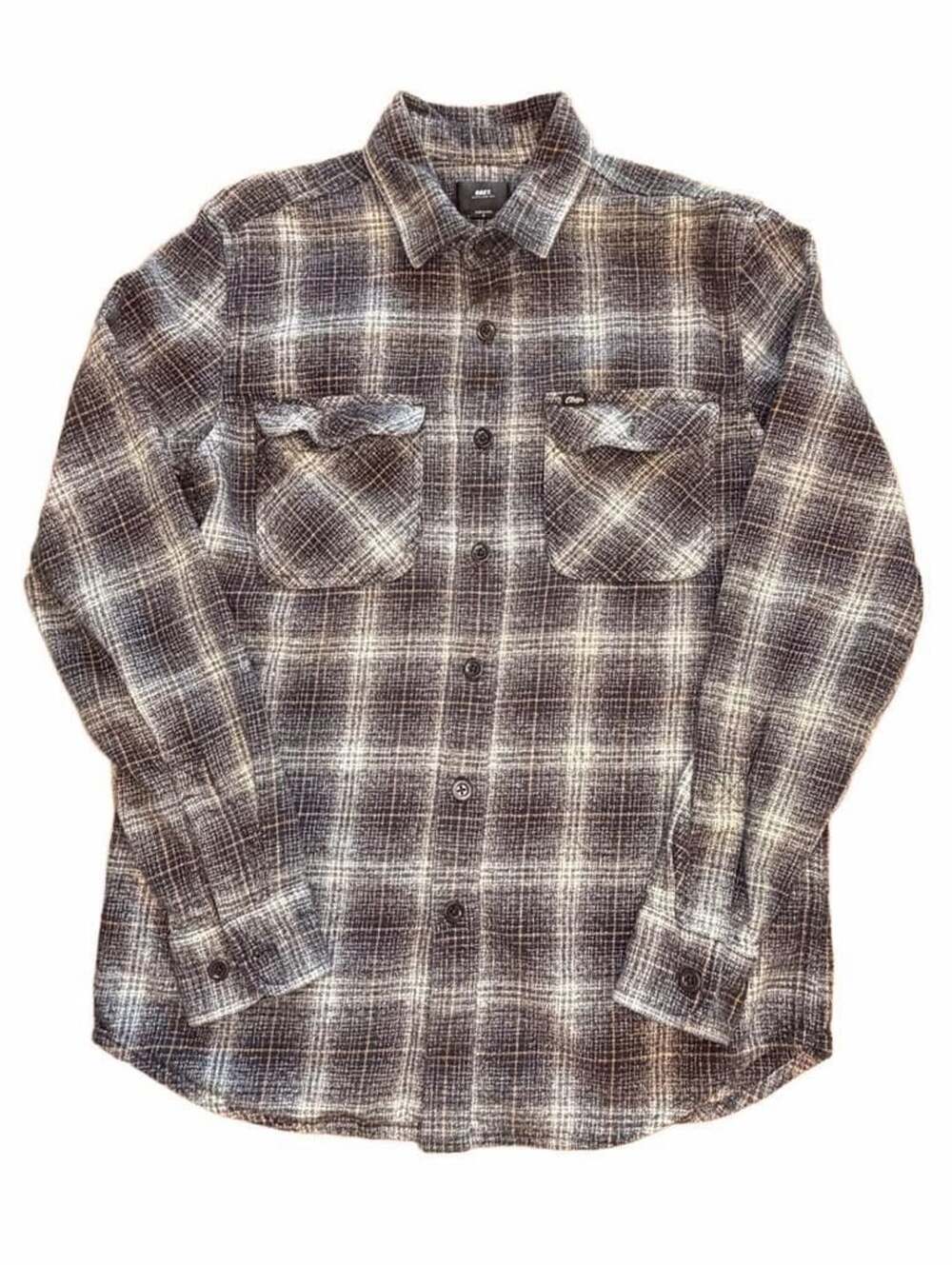 Obey Worldwide Plaid Long Sleeve Flannel Button Up Shirt Size Small